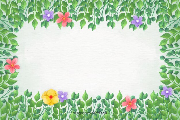 Estilo de aquarela de fundo floral frame