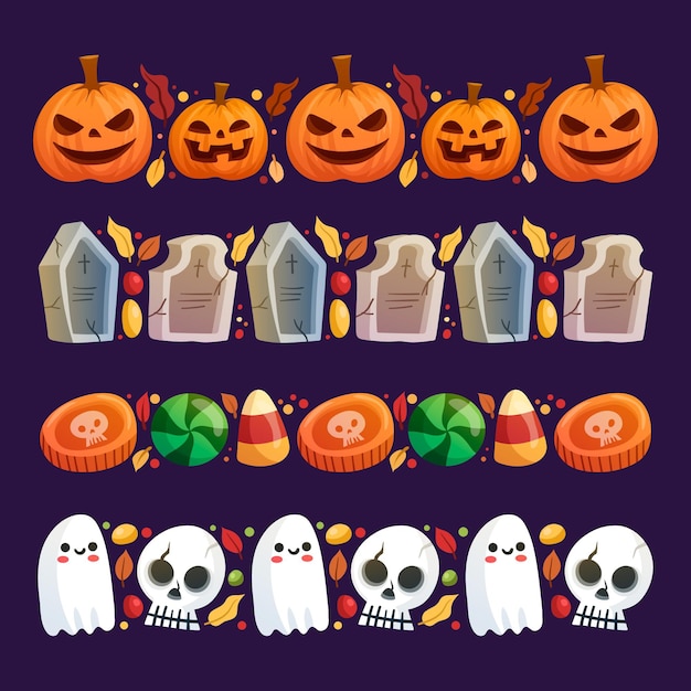 Estilo de coleção de bordas de halloween