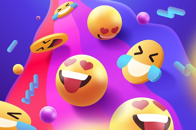 Vetor grátis estilo de conjunto de emojis coloridos