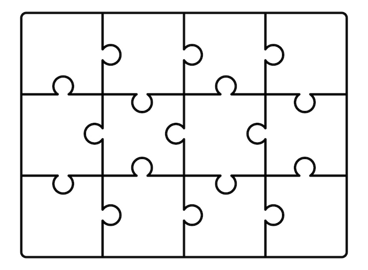 Vetor grátis estilo de contorno do quebra-cabeça