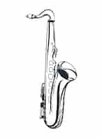 Vetor grátis estilo de desenho musical de instrumento saxofone
