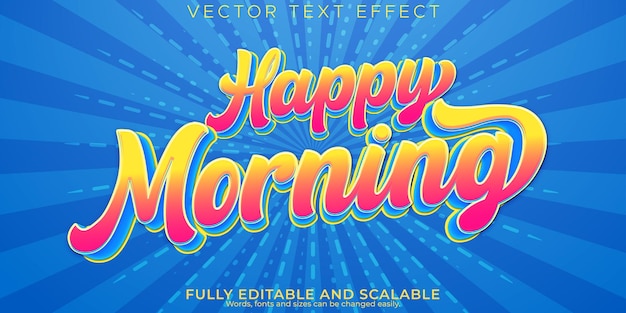 Vetor grátis estilo de fonte de tipografia de letras modernas editável de efeito de texto matinal