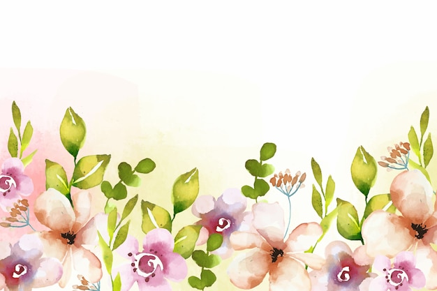 Estilo de fundo floral em aquarela