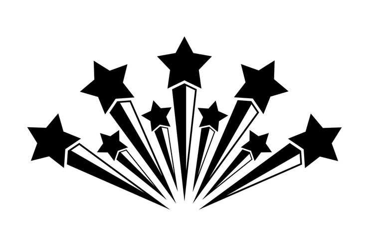 Vetor grátis estilo de glifo de estrela cadente