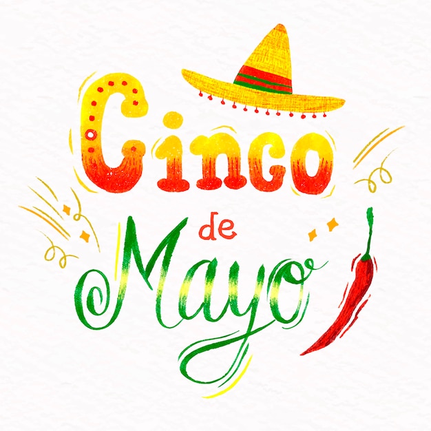 Estilo de letras de cinco de maio