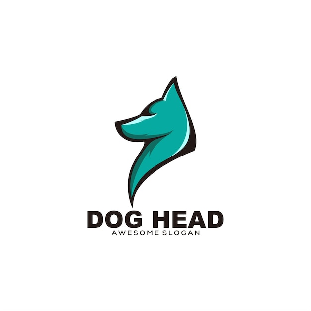 Estilo de mascote de cabeça de cachorro de logotipo de ilustração vetorial