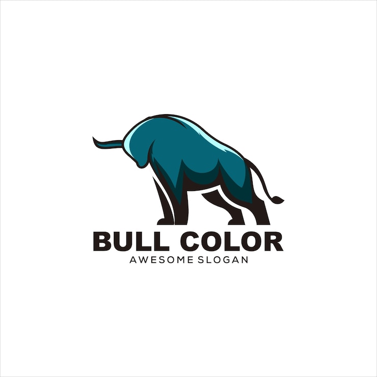 Vetor grátis estilo de mascote de cor de touro de logotipo de ilustração vetorial