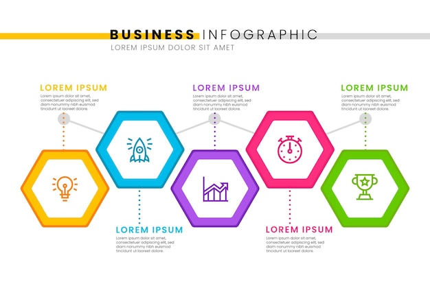 Estilo de modelo de infográfico de linha do tempo