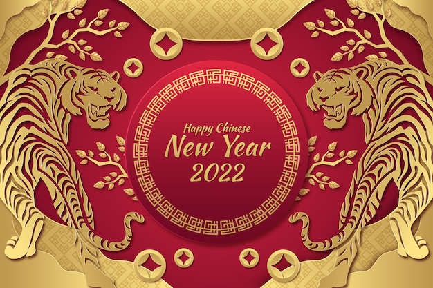 Estilo de papel fundo de ano novo chinês