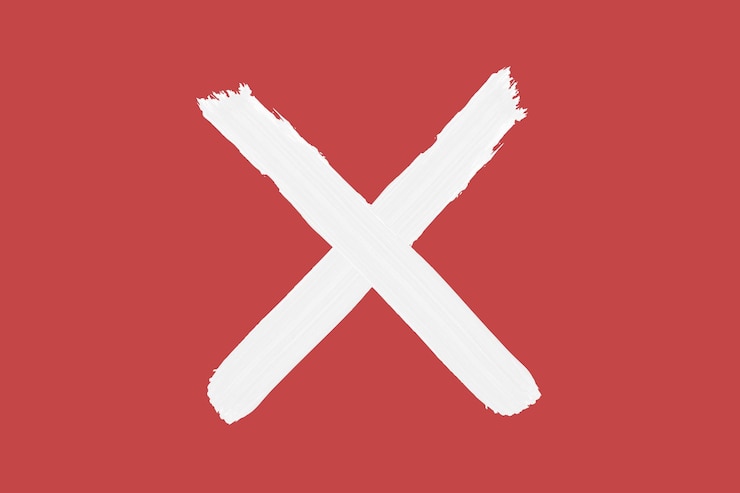 Vetor grátis estilo de pintura de marca de cruz branca com fundo vermelho