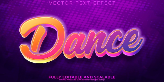 Estilo de texto editável de discoteca com efeito de texto de festa de dança