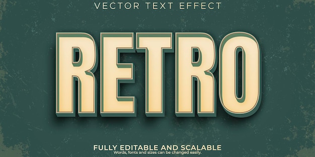 Vetor grátis estilo de texto retro dos anos 70 e 80 com efeito de texto vintage editável