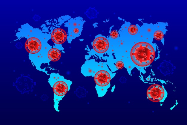 Vetor grátis estilo do mapa de coronavírus