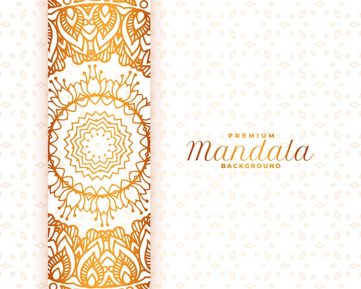 Vetor grátis estilo étnico arabesco mandala fronteira padrão de fundo