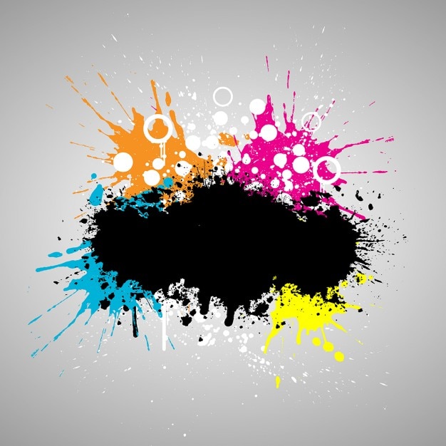Vetor grátis estilo grunge fundo splat tinta