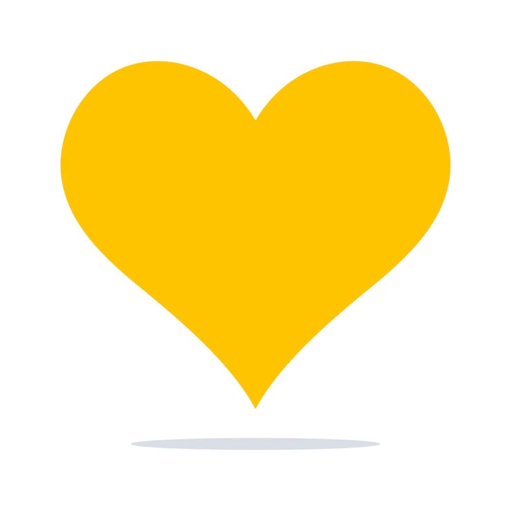 Vetor grátis estilo plano de coração amarelo