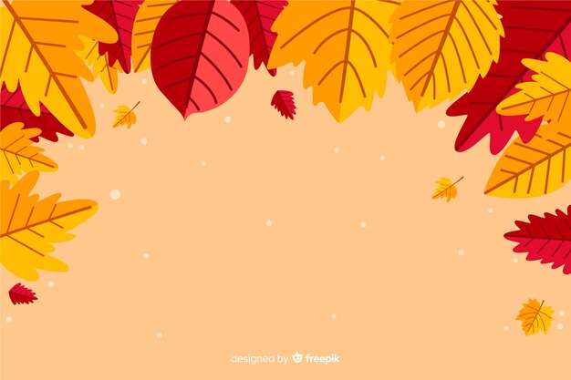 Estilo plano de fundo de folhas de outono