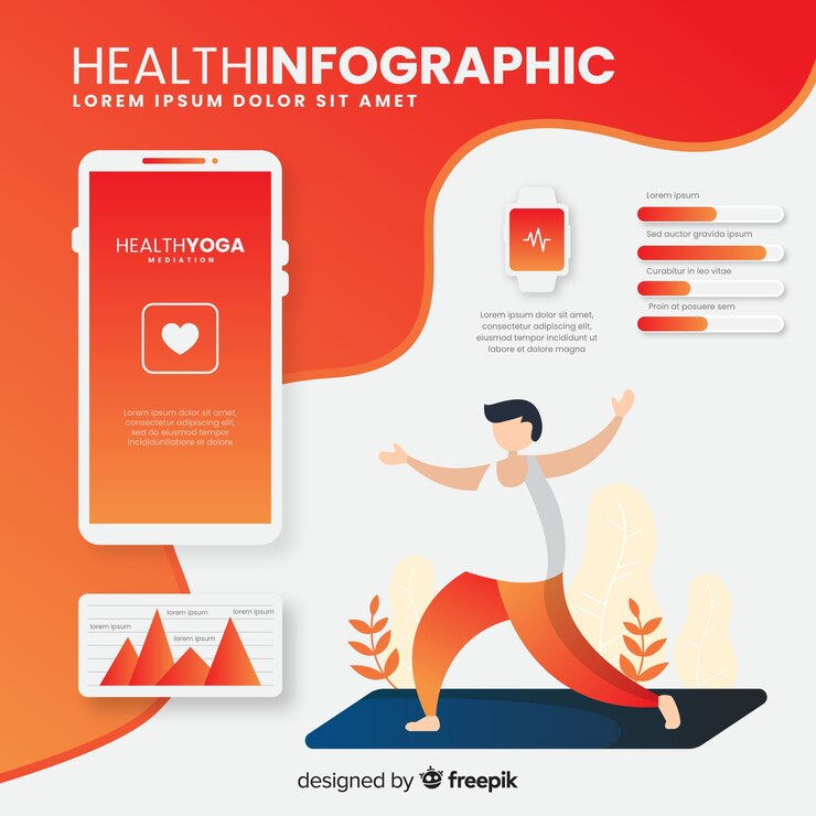 Vetor grátis estilo plano de saúde infográfico modelo