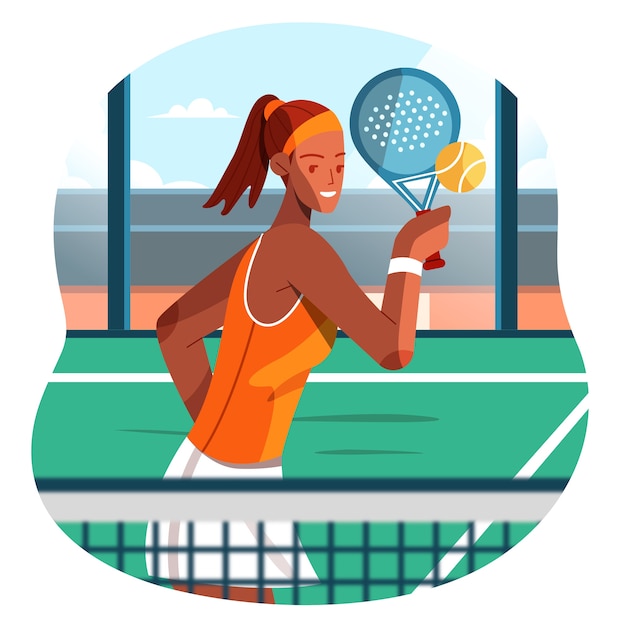 Vetor grátis estilo simples de ilustração de padel