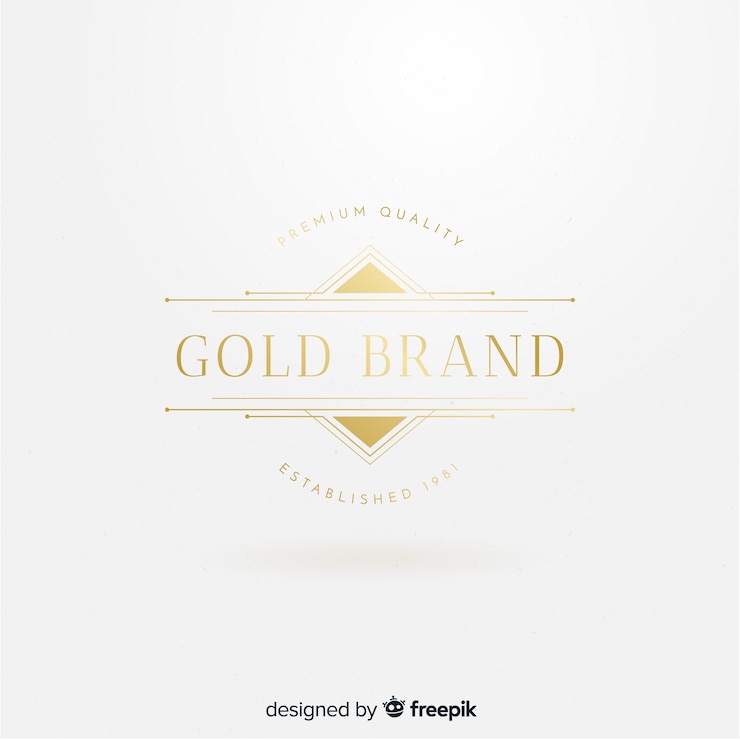Vetor grátis estilo simples de logotipo elegante dourado