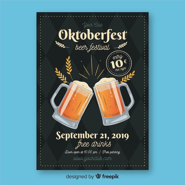 Estilo simples de modelo de cartaz oktoberfest