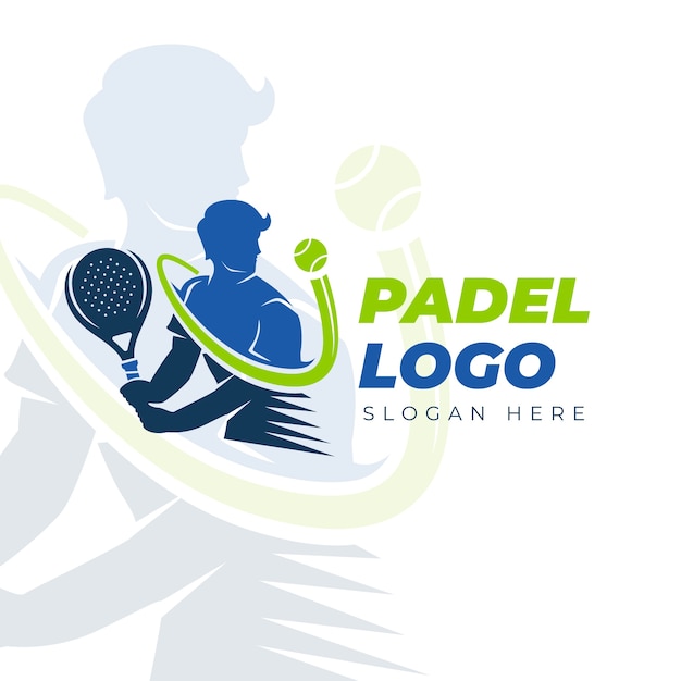 Vetor grátis estilo simples do modelo do logotipo padel