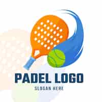 Vetor grátis estilo simples do modelo do logotipo padel