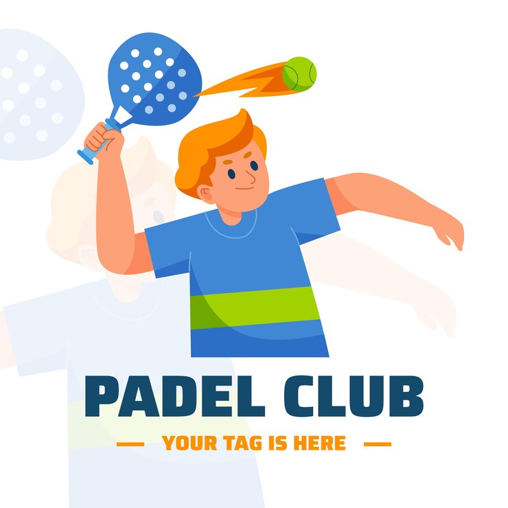 Vetor grátis estilo simples do modelo do logotipo padel