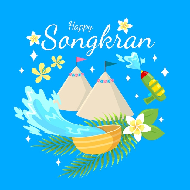 Estilo simples para festival songkran