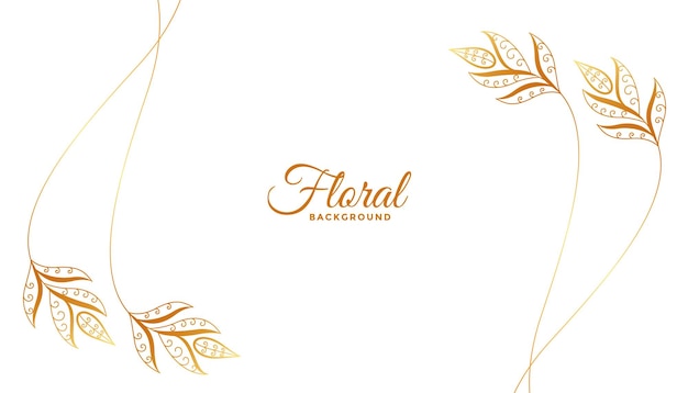 Vetor grátis estilo vintage arte floral dourada design de fundo branco