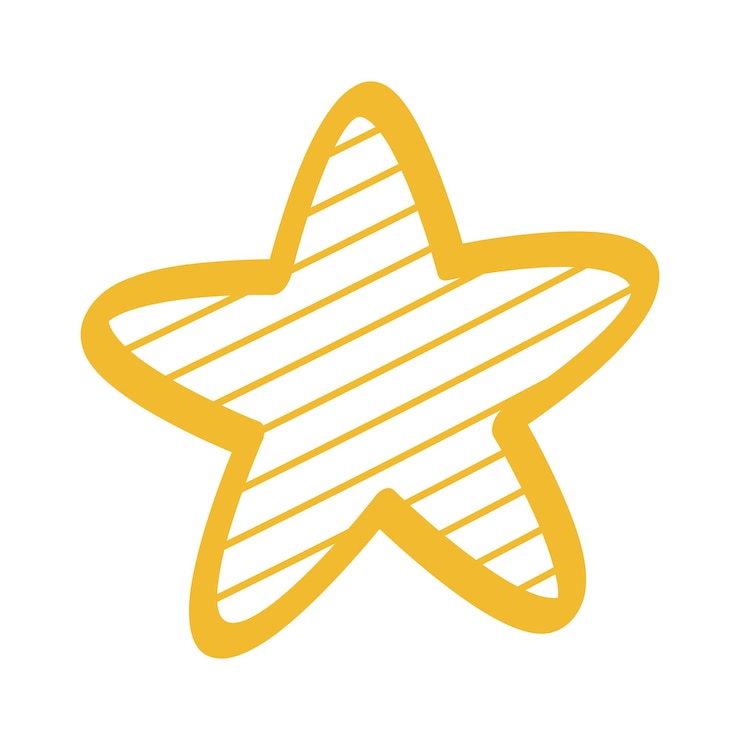 Vetor grátis estrela de estilo doodle amarelo