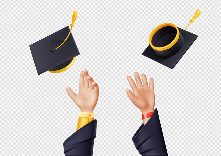 Estudantes vomitam bonés e certificados de formatura
