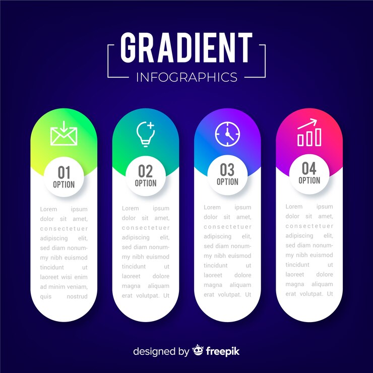 Vetor grátis etapas de gradiente infográfico