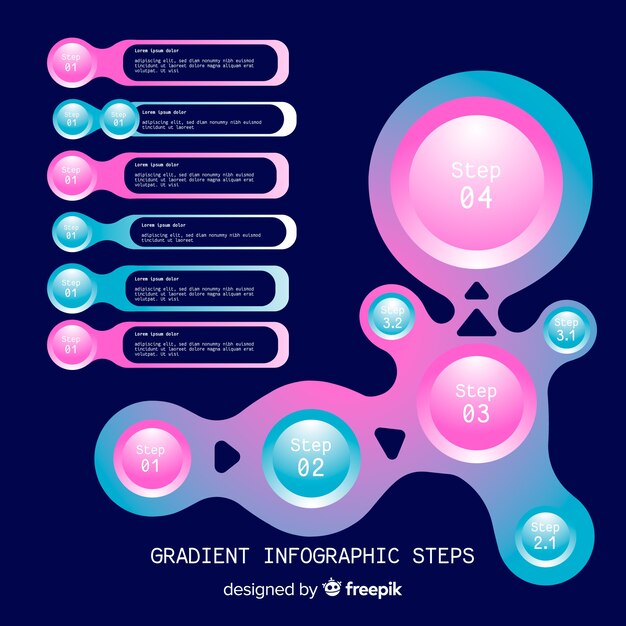 Vetor grátis etapas de gradiente infográfico