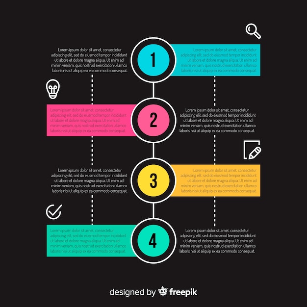 Vetor grátis etapas de infográfico design plano