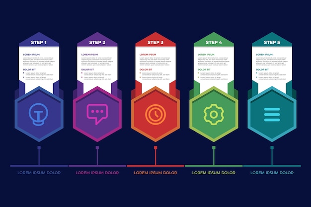 Vetor grátis etapas de infográfico design plano