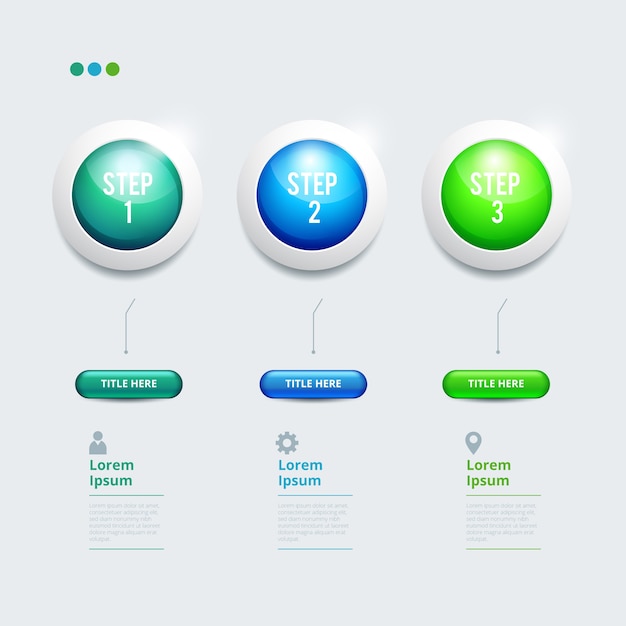 Vetor grátis etapas de infográfico realista brilhante