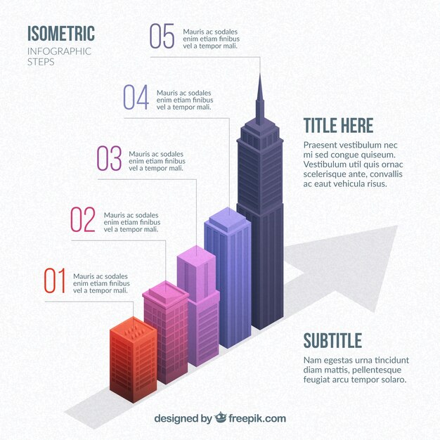 Vetor grátis etapas infográficas isométricas