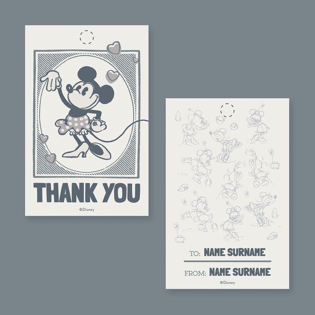 Etiqueta de presente vintage da Minnie Mouse