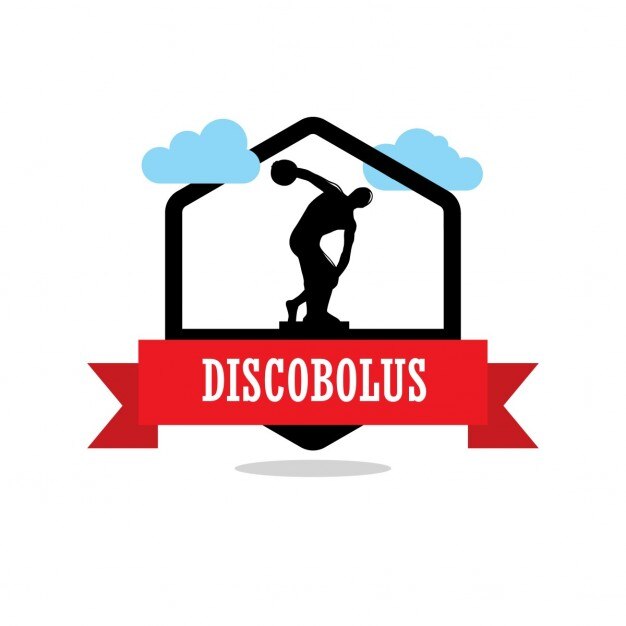 Vetor grátis etiqueta fita discobolus