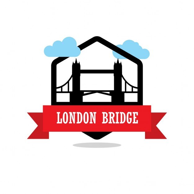 Vetor grátis etiqueta fita ponte de londres
