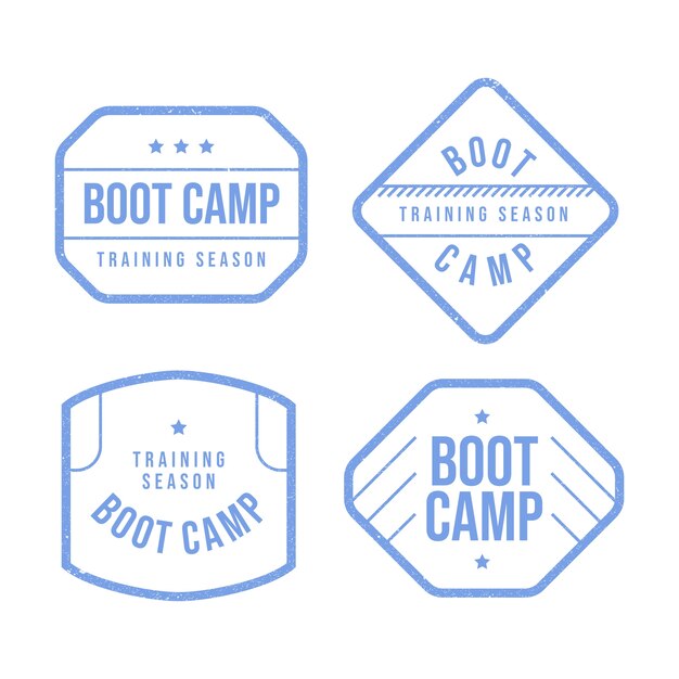 Etiquetas de acampamento de design plano