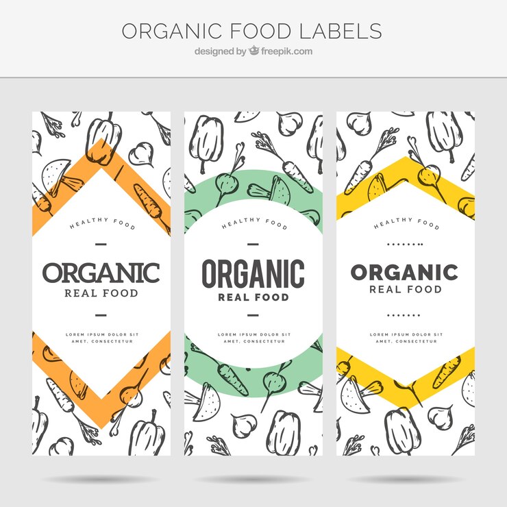 Vetor grátis etiquetas de alimentos orgânicos