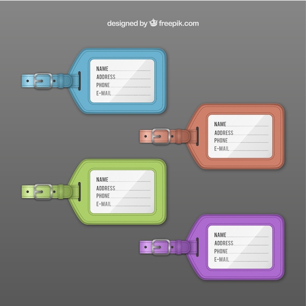 Vetor grátis etiquetas de bagagem