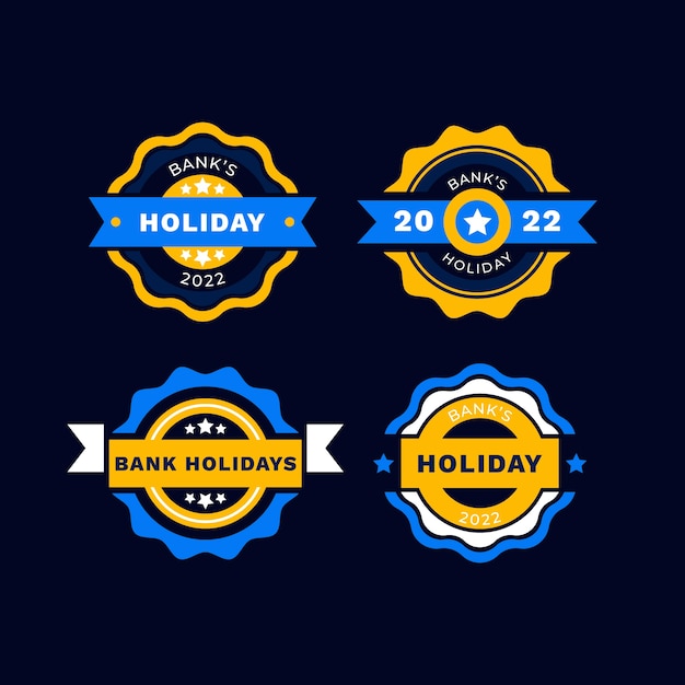 Vetor grátis etiquetas de feriados de design plano