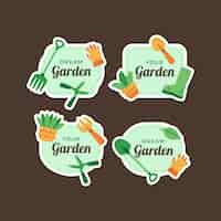 Vetor grátis etiquetas de hobby de jardinagem desenhadas à mão