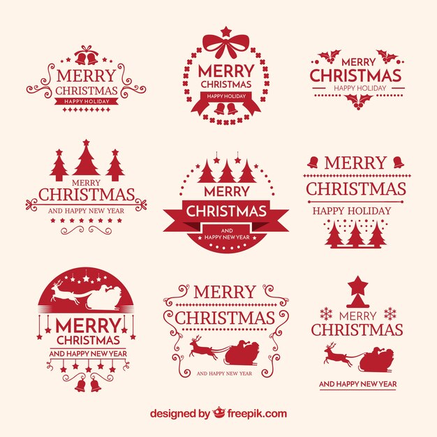 Etiquetas de Natal com estilo moderno