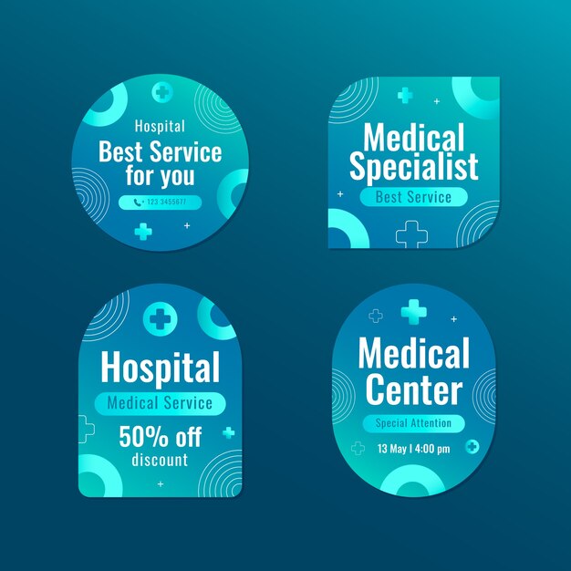 Etiquetas de serviço de saúde hospitalar