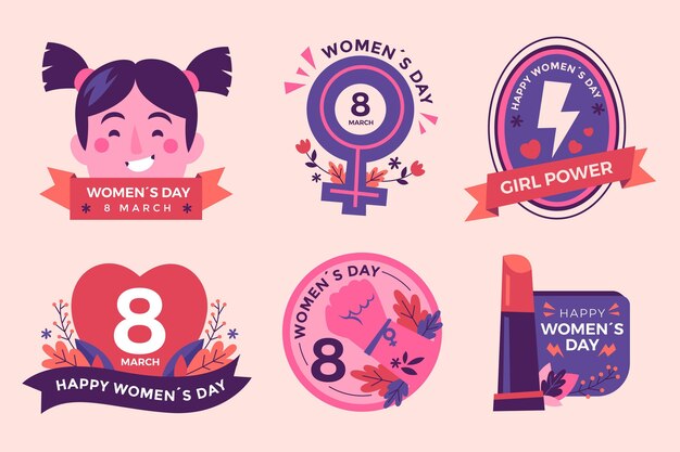 Etiquetas do dia internacional da mulher