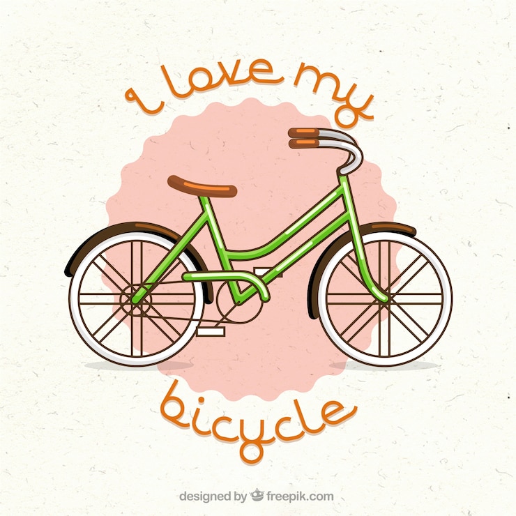 Vetor grátis eu amo minha bicicleta
